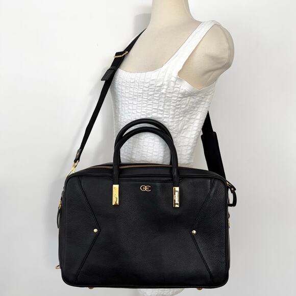 Hoche Paris ElleSwitch Leather Bag 3-in-1 Convertible Black Womens Travel Laptop - Picture 3 of 16